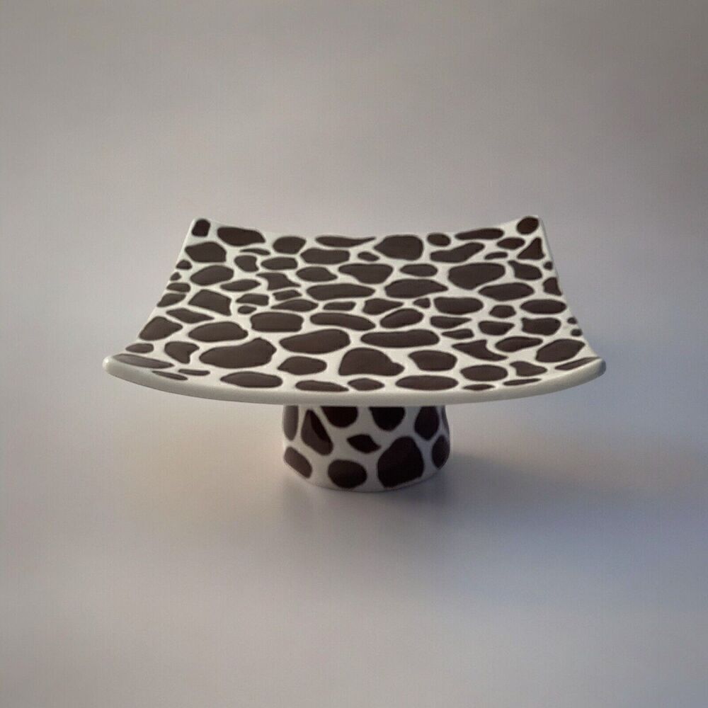 Laurie Gates Giraffe Small Ceramic Cake Stand Safari Collection